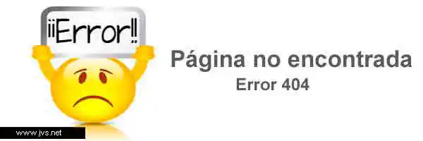Error 404 página de www.jvs.net no encontrada en nuestro servidor